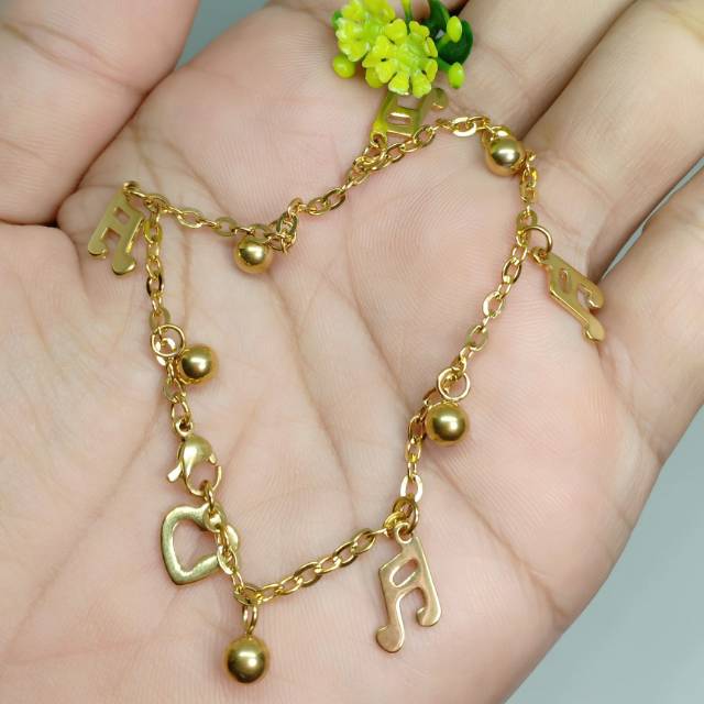 Titanium gelang tangan kuning gelang stenlisteel