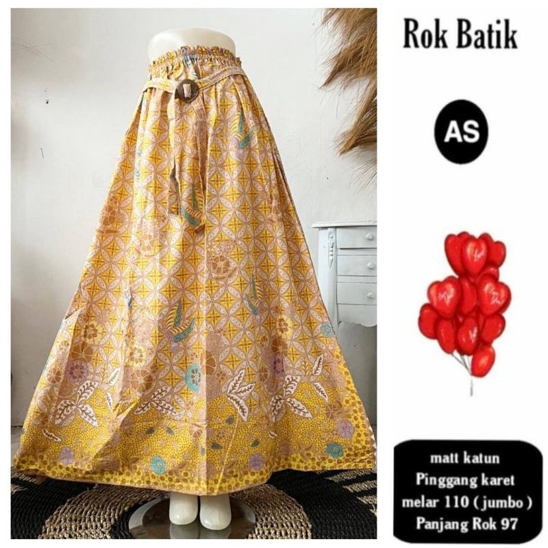 Rok Katun Motif Batik Wanita Remaja Dewasa Panjang Jumbo Fashion Muslim Kekinian Terbaru Pekalongan-22