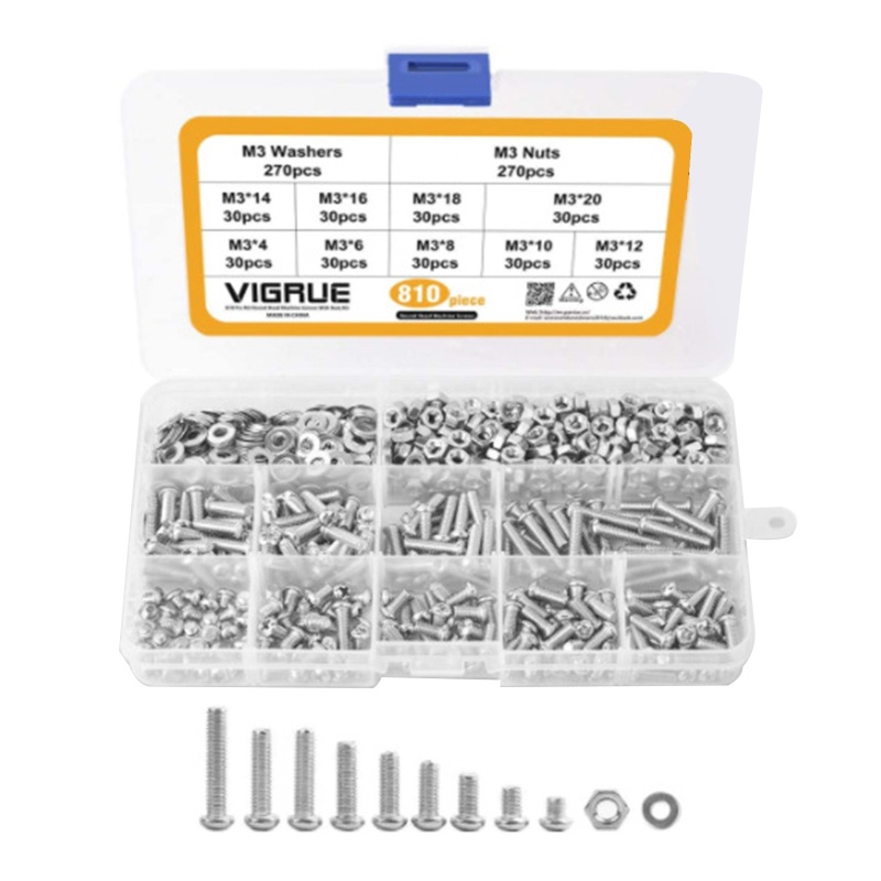 Gro 810pcs Sekrup Self Tapping Drywall M3 Metric Phillips Pan Untuk Head Screw Durab