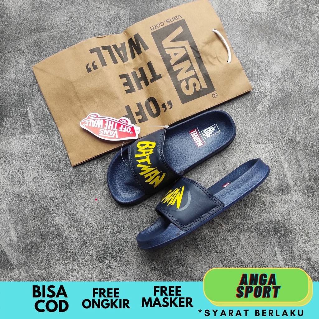 SANDAL SLOP ANAK VANS LAKI LAKI PEREMPUAN MOTIF BATMAN / SENDAL KARET RINGAN / SANDAL SLIDE KIDS