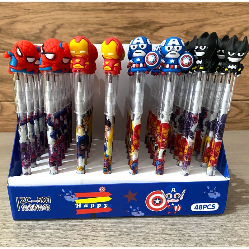 

Pensil Susun Karakter Spiderman, Ironman, Capt America, Batman