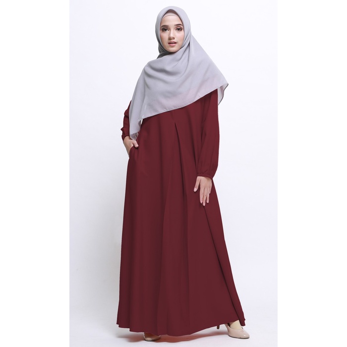 PREMIUM TUFINE - GAMIS WANITA GAMIS KEKINIAN - ALEA DRESS MAROON - S