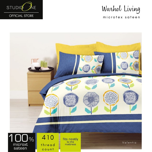 Set Sprei STUDIO ONE Warhol Living MicroXT Design Valentiz (Sprei, Sarung Guling+Bantal)