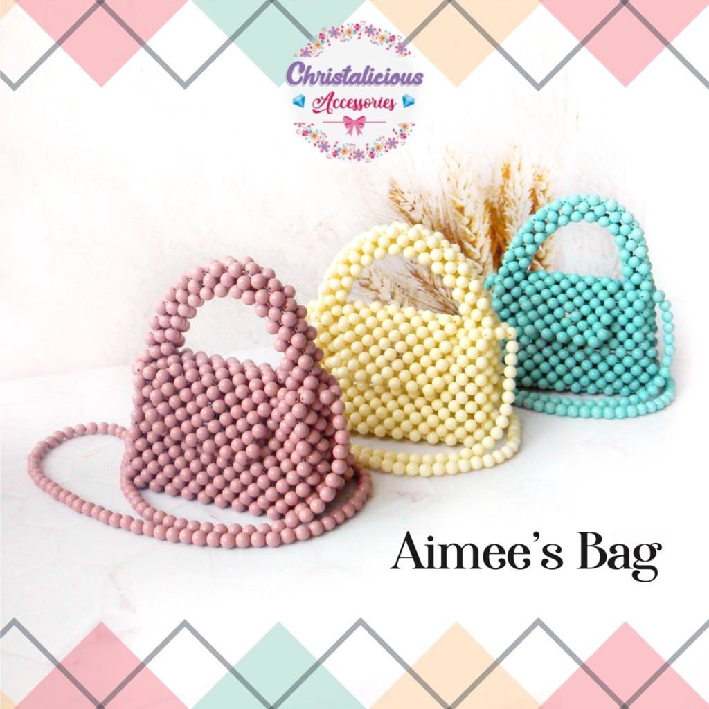 Beaded Bag Mini kekinian, Aimee Bag beaded mini, Beaded Micro Bag, Tas manik mini, Tas manik lucu, t