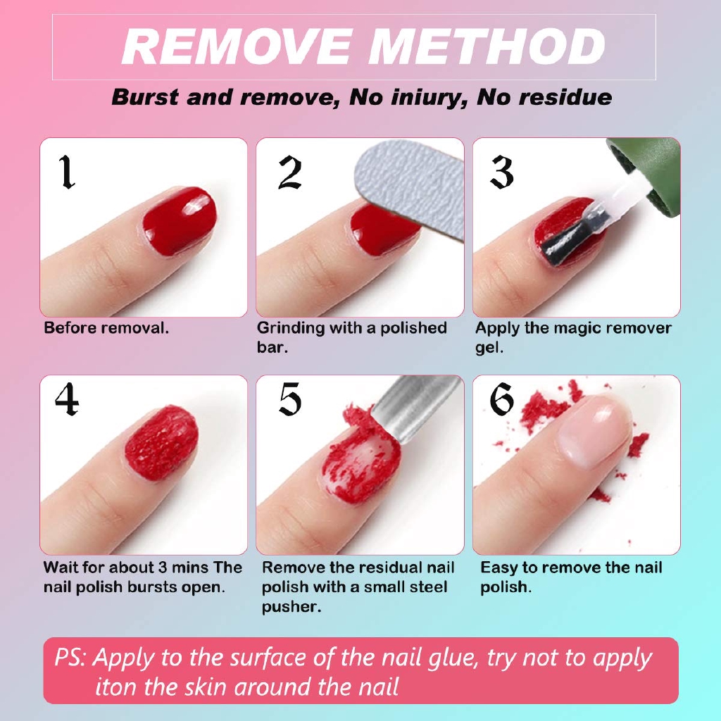 Magic Nail Polish Remover Removes Gel Polish Easily And Quickly Professional Removes Soak Off Gel Shopee Indonesia