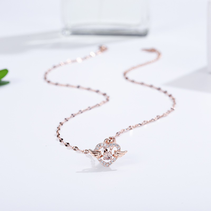 [New] Kalung fashion aksesoris titanium korea hadiah cewek anti karat KK187 love angel