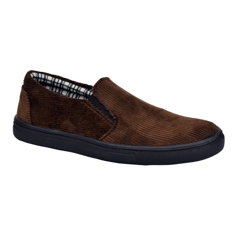 Morningbell - Sepatu pria Murah berkualitas slip on casual mojo brown black sole