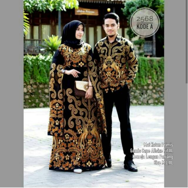 COUPLE BATIK GAMIS CAPE KEMEJA LENGAN PANJANG ATASAN BATIK FASHION PRIA WANITA SOGAN PEKALONGAN 6555