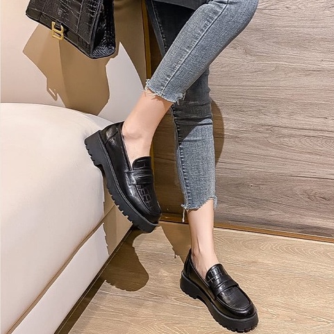 Sepatu Loafers Kulit Wanita / Sepatu Croco Premium Callisa CRB 0231