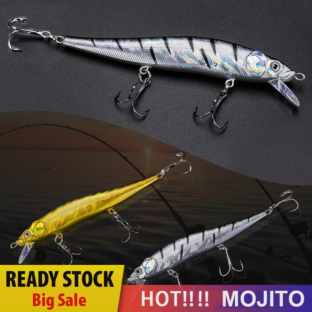 1pc 120mm 13g Umpan Pancing Ikan Minnow Wobbler Imitasi Dengan Kail Treble