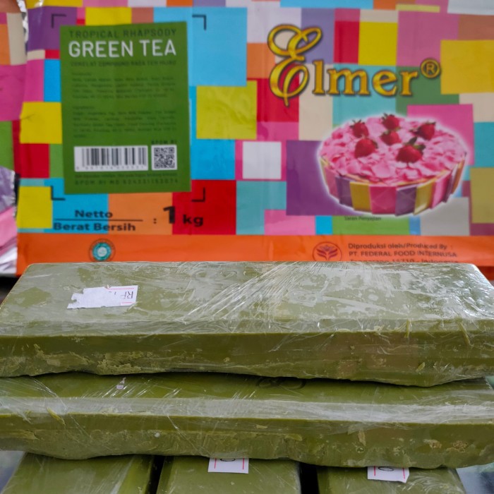 

Elmer Matcha Compound Chocolate Coklat Cokelat Greentea Repack 170gr