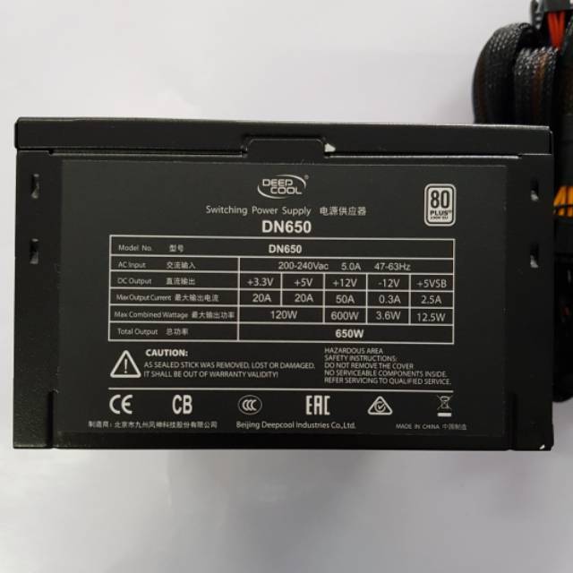 PSU PC PSU DEEPCOOL POWER SUPPLY DEEPCOOL DN650 DN-650 650W 80+ RESMI