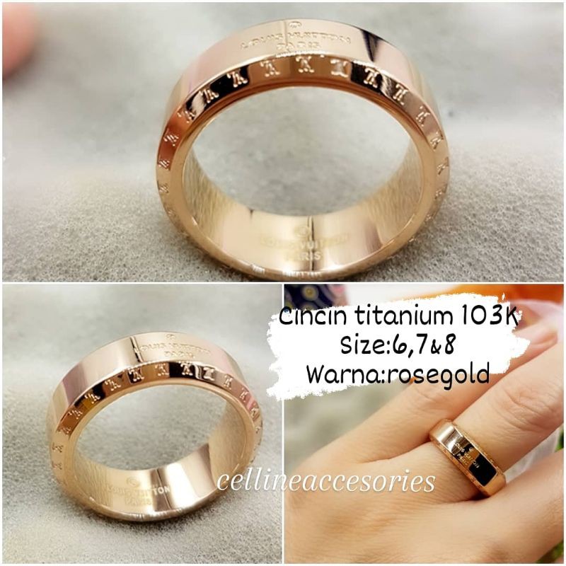 cincin LV Titanium Premium hiqh quality/cincin rosegold titanium/cincin titanium LV Premium