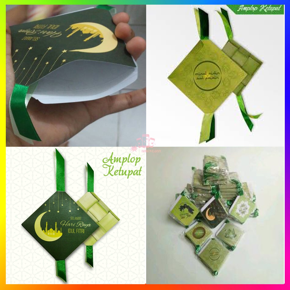 Terlaris Amplop Lebaran Ketupat Angpao Amplop Idul Fitri Unik Bentuk Ketupat 1 Pack isi 10 pcs Angpau Lebaran