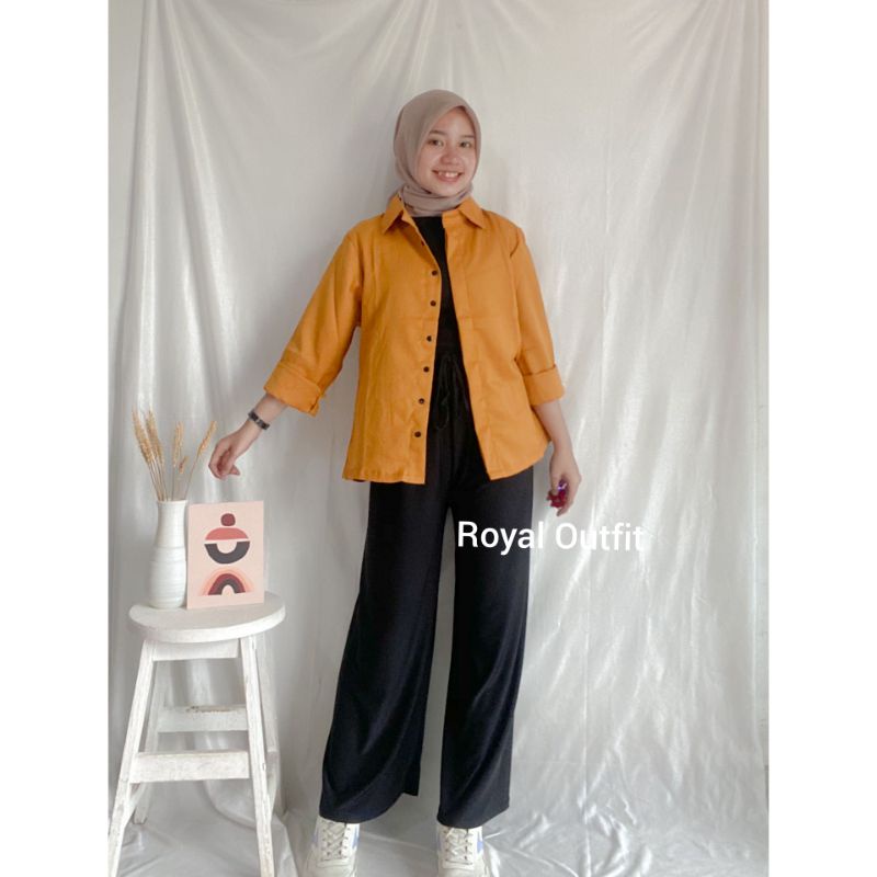 Kemeja Wanita Kimi Import Bahan Moscrepe Import Lembut dan Stretch Termurah Premium By Royaloutfit-3