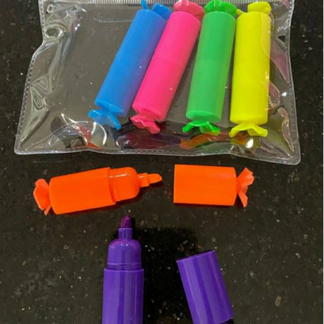 

( Harga 1 set) Highlighter fancy candy, spotliner,pewarna