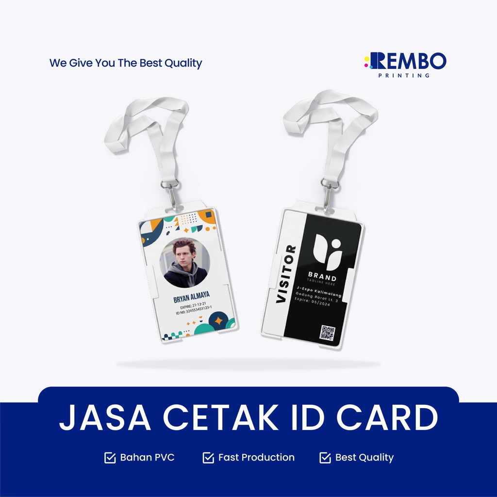 CETAK ID CARD PVC CUSTOM KUALITAS PREMIUM / CETAK TANDA PENGENAL NAME TAG / KARTU MEMBER MURAH TANPA MINIMAL ORDER - REMBO PRINTING