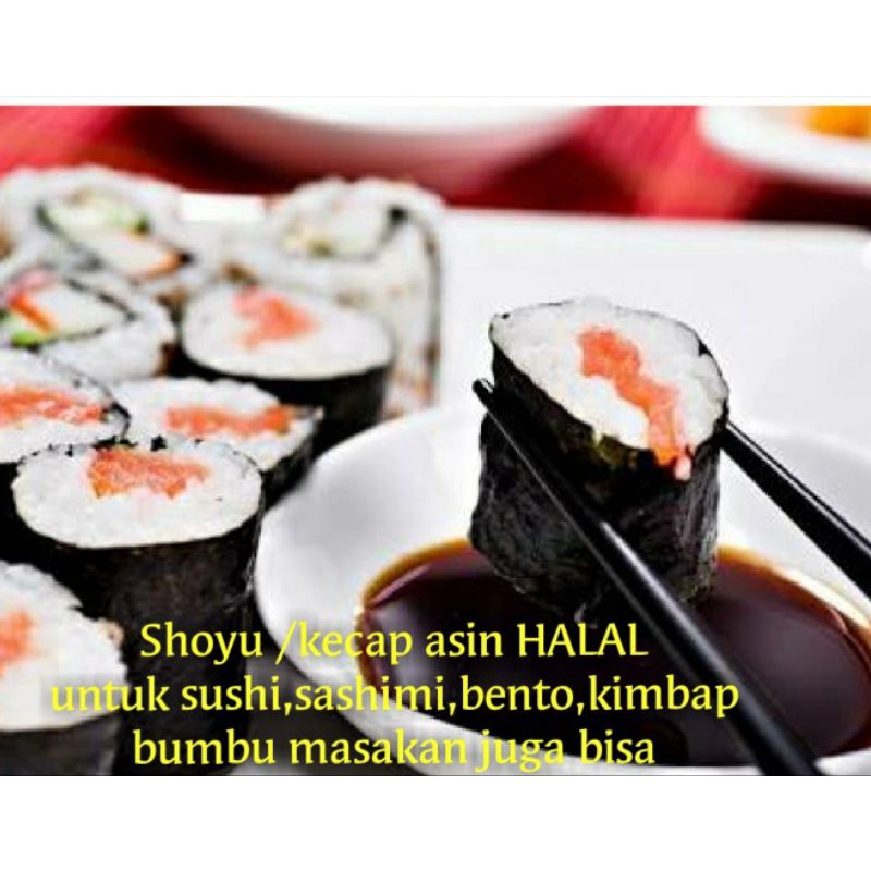 

soy sauce shoyu 100ml halal mui kecap asin saus sushi sashimi shoyu asin termurah sale