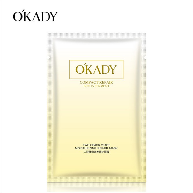 OKADY COMPACT REPAIR BIFIDA FERMENT TWO CRACK YEAST MOISTURIZING MASK MASKER WAJAH KOREA WANITA FACI