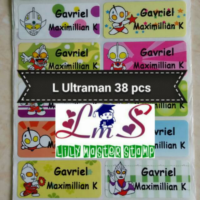 

Stiker Label Nama Anak Waterproof Anti Air Size M L Ultraman ultramen