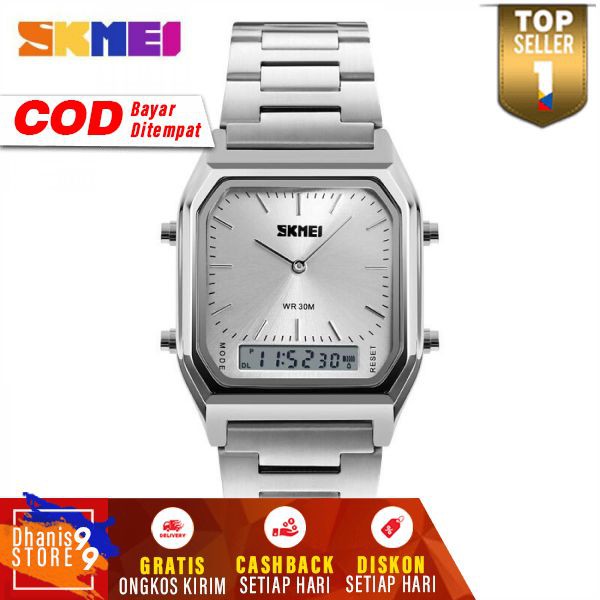 SKMEI Jam Tangan Premium Digital Analog Pria Murah Skemei Jamtangan Fashion Cowok Keren Kekinian