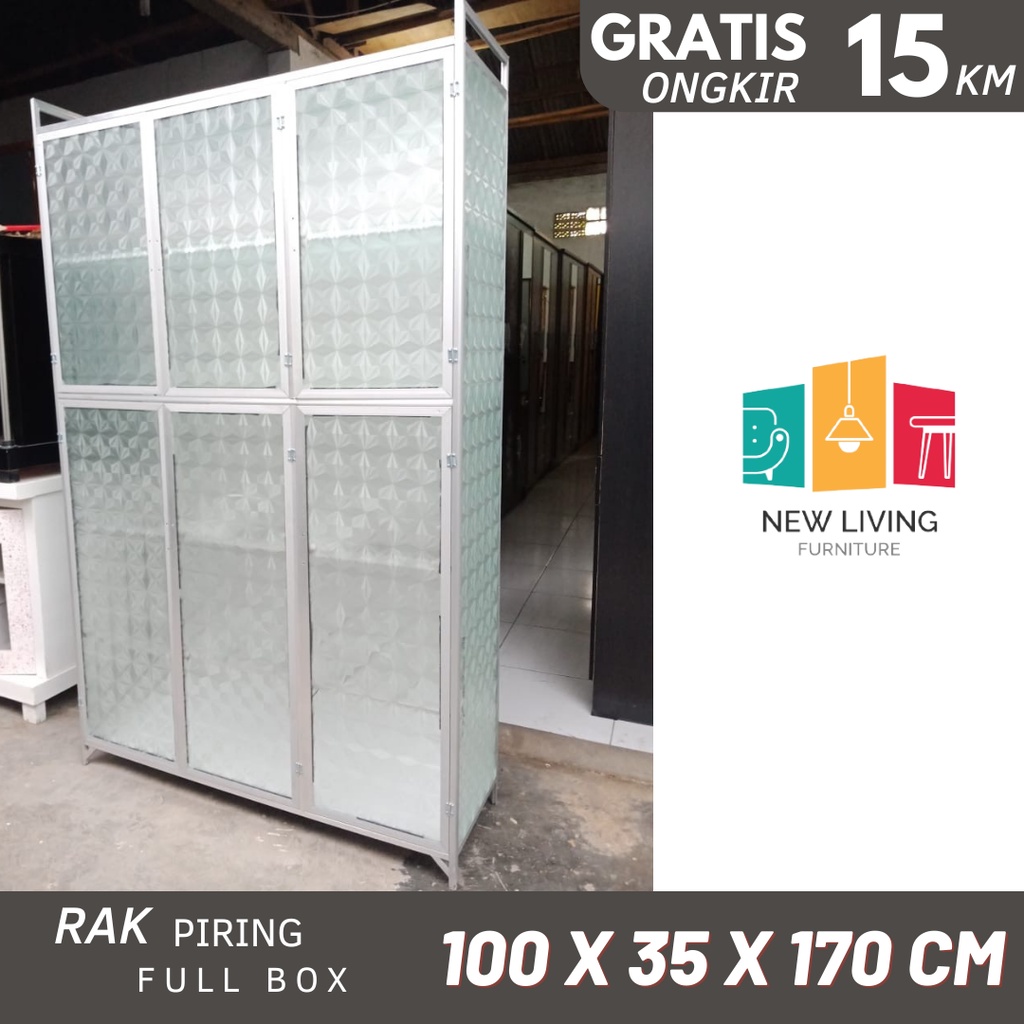 RAK PIRING LEMARI DAPUR ALUMINIUM FULL BOX 2 PINTU DAN 3 PINTU