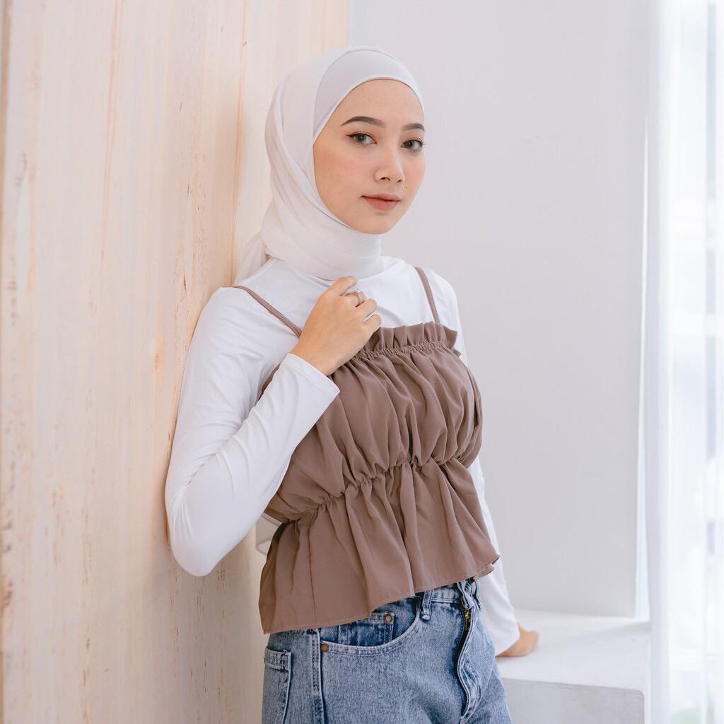 1KG MUAT 8PCS | FIERA OUTWEAR TANKTOP BASIC KERUT RUFFLE HITS OOTD SELEBGRAM FASHION GROSIR MURAH