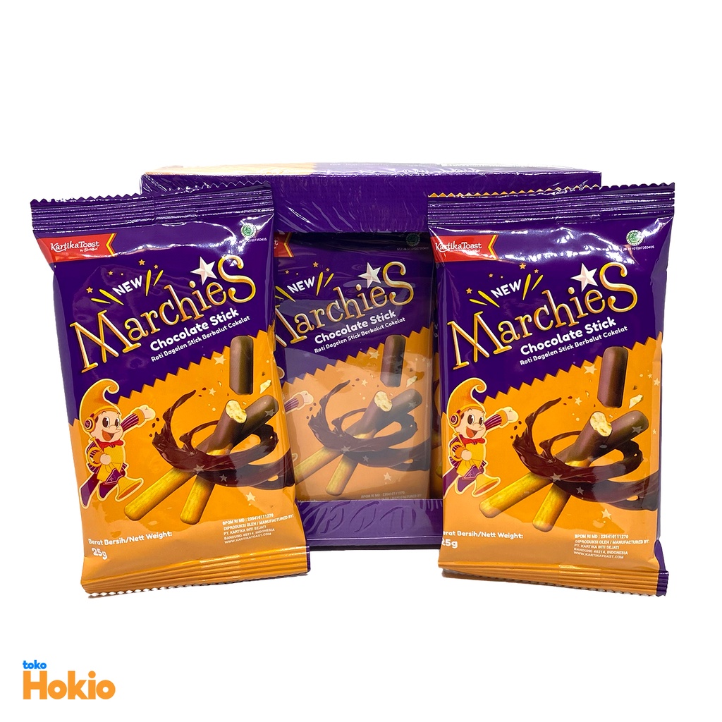 

Marchies Chocolate Stick Roti Bagelen Stick Coklat Kartika Box isi 12