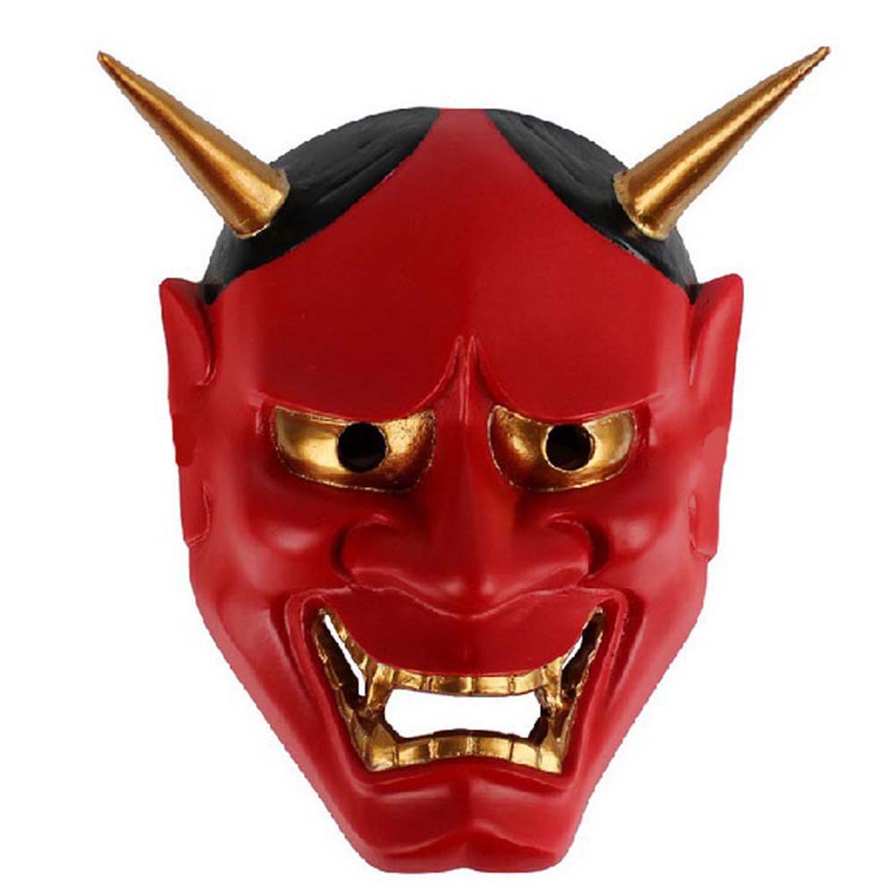 QUINTON Cosplay Party protectionProps Kabuki Kitsune Anime protectionCosplay protectionEvil Oni Naruto Buddhist Plastic Halloween Full Face Party Props/Multicolor