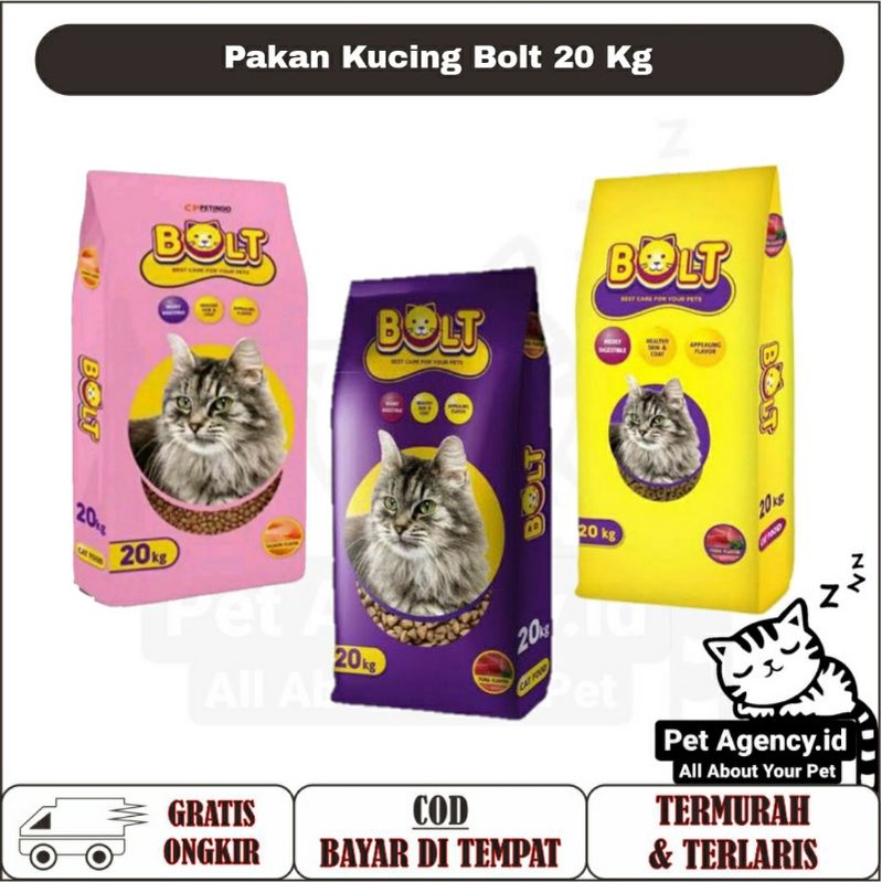 Pakan Kucing Bolt 20 kg