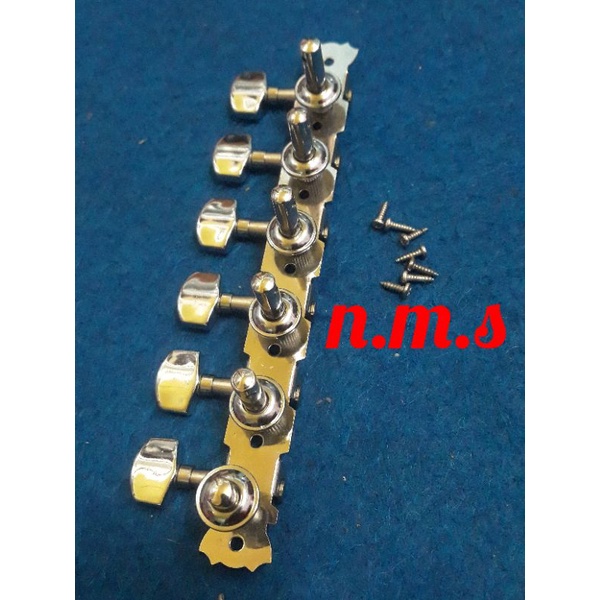 Driyer Tuning peg Pemutar Senar Gitar Akustik Model Renteng stainless chrome