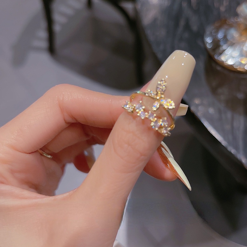 Cincin Ganda Desain Kupu-Kupu Untuk Wanita