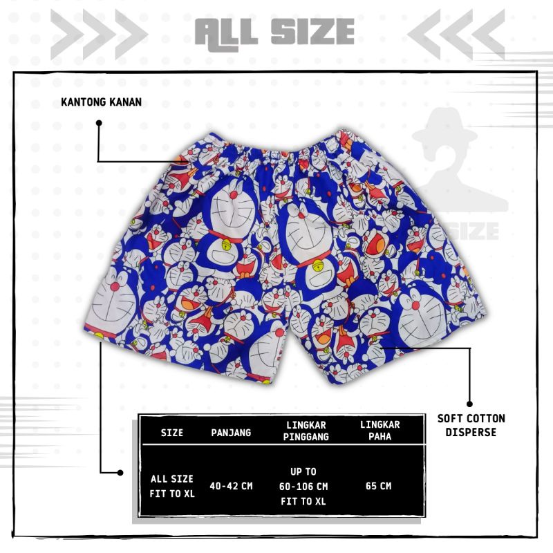 [ 45 MOTIF ] celana pendek boxer/kolor santai pria/wanita remaja/dewasa motif kotak/keramik hitam putih biru-M 22