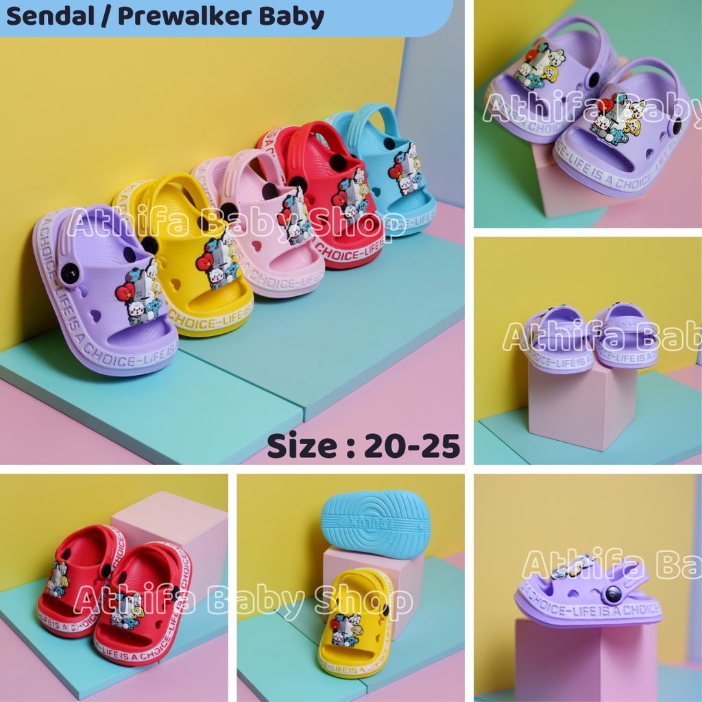 Sepatu Sandal Anak Perempuan Bayi Balita Usia 6 7 8 9 10 11 Bulan 1 2 3 Tahun Sendal Gunung Karet Karakter Cewek Spatu Sandal Spon Prewalker Phylon Ringan -Dulux 383e-