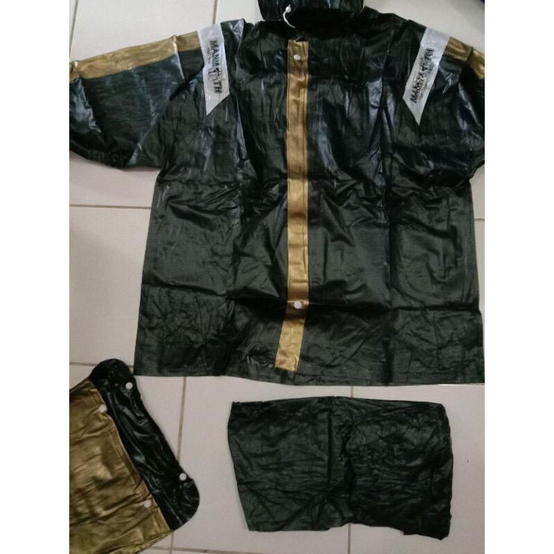 Jas Hujan Hunter Mammoth PVC Anti Tembus Air Hujan Jaket Celana Stelan Raincoat / JAS HUJAN SETELAN JAKET CELANA WARNA FULL BLACK