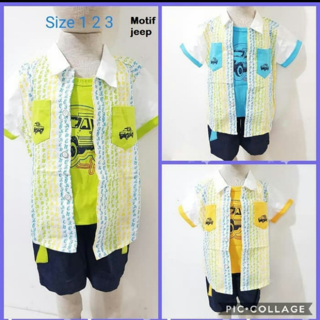 baju anak laki 3 in 1 baju anak laki laki stelan anak laki laki baju anak cowok setelan KE40