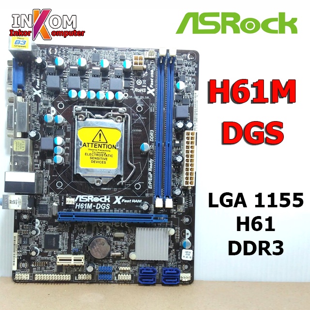 Motherboard Mainboard Mobo Intel LGA 1155 H61 Onboard Asrock