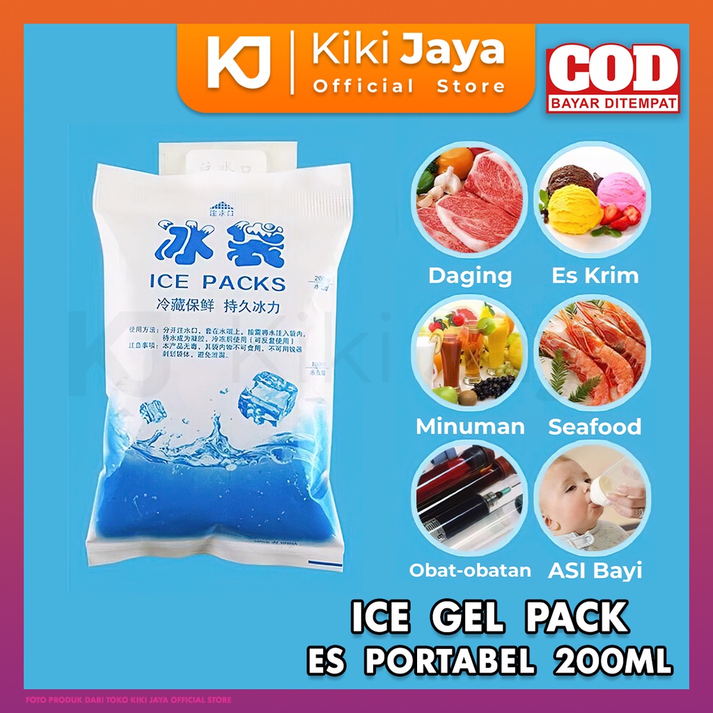 [KIKI] Ice Bag Gel Pack – Ukuran 200ml - Untuk ASI Frozen Food Daging Ikan Ayam Obat Tepung Biang Ka