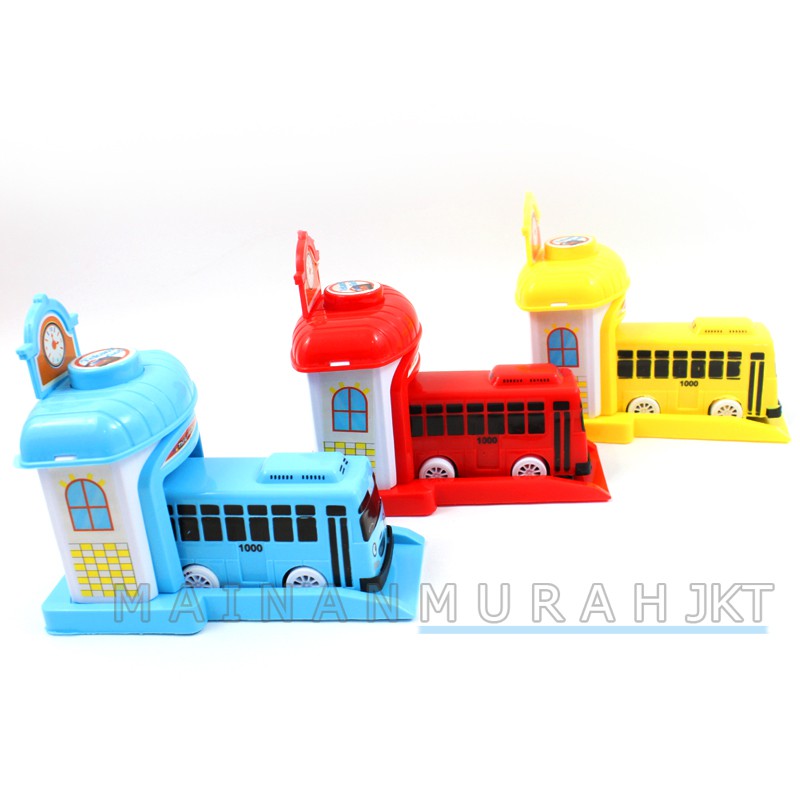 MAINAN ANAK MURAH THE LITTLE BUS STATTION MT42 BUS TOYA TAAAYO LUCU MOBIL MOBILAN BUS DAN GARASINYA-2