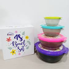 BIGGY BOWL SET/ MANGKOK SET 4 IN 1 / MANGKOK SET PLASTIK TOPLES MANGKOK PLASTIK SET BIGGY BOWL SUSUN