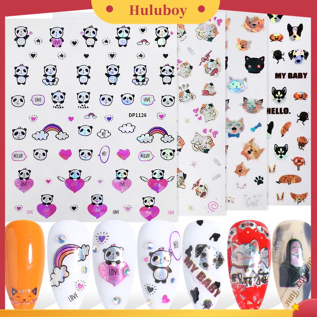 Huluboy Huluboy♡ Stiker Kuku 3D Dengan Perekat Untuk Salon Kecantikan