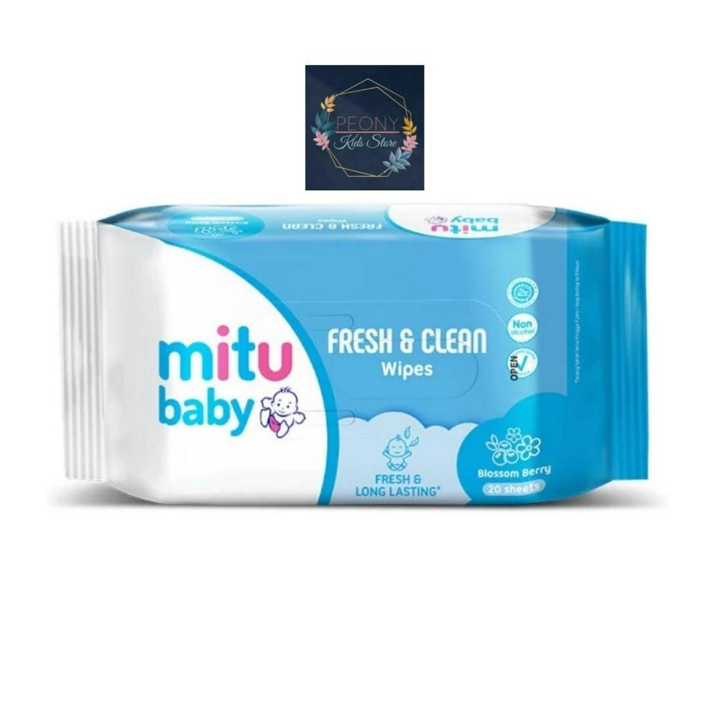 MITU BABY WIPES 20 SHEET/tisu basah bayi mitu travel size 20s/baby wet wipes 30s