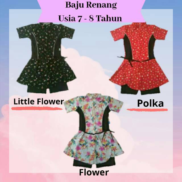 Baju Renang Anak Perempuan SD Model Diving usia 7 - 8 Tahun