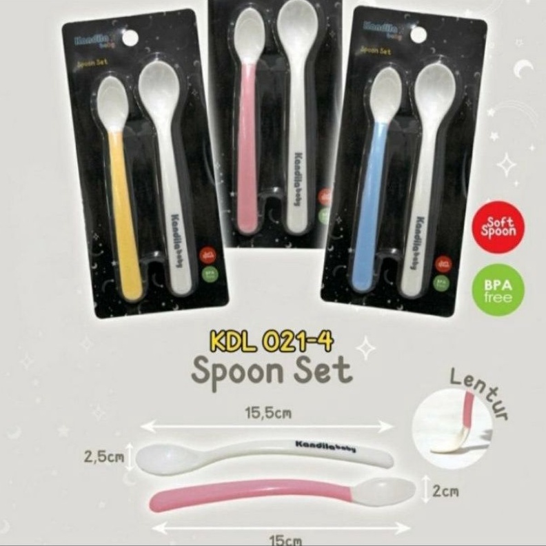 KANDILA Baby Hard and Soft Spoon Set Sendok Bayi Lentur