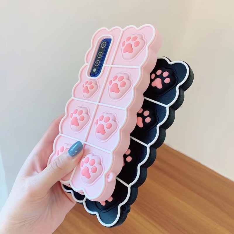 CAT PAW POP IT UP CASE OPPO Y83 Y81 A3s A5s A7 F9 A9 A5 2020 A52 A92 A72 Iphone 12 PRO MAX 11 X XR 7