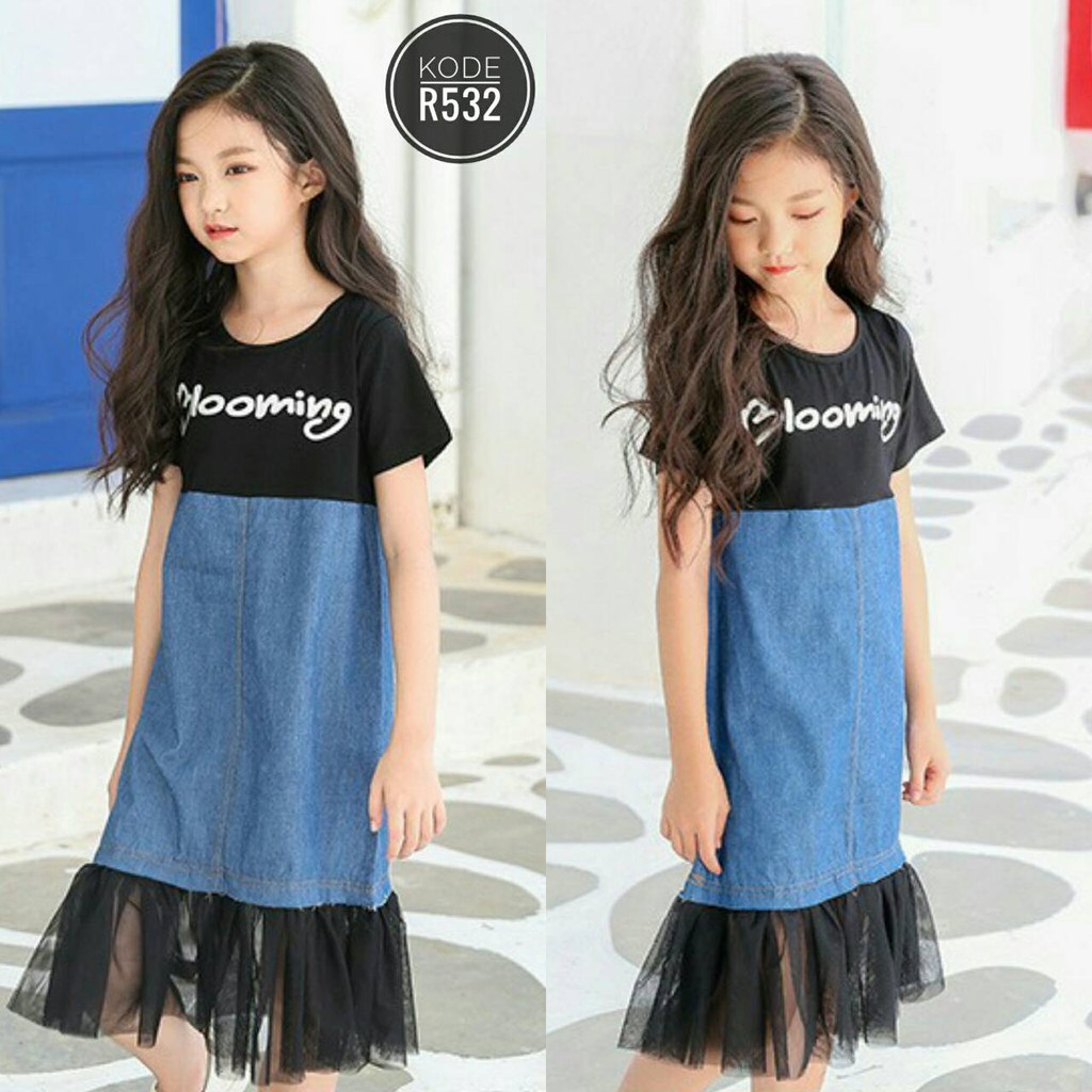 DRESS IMPORT DENIM LACE