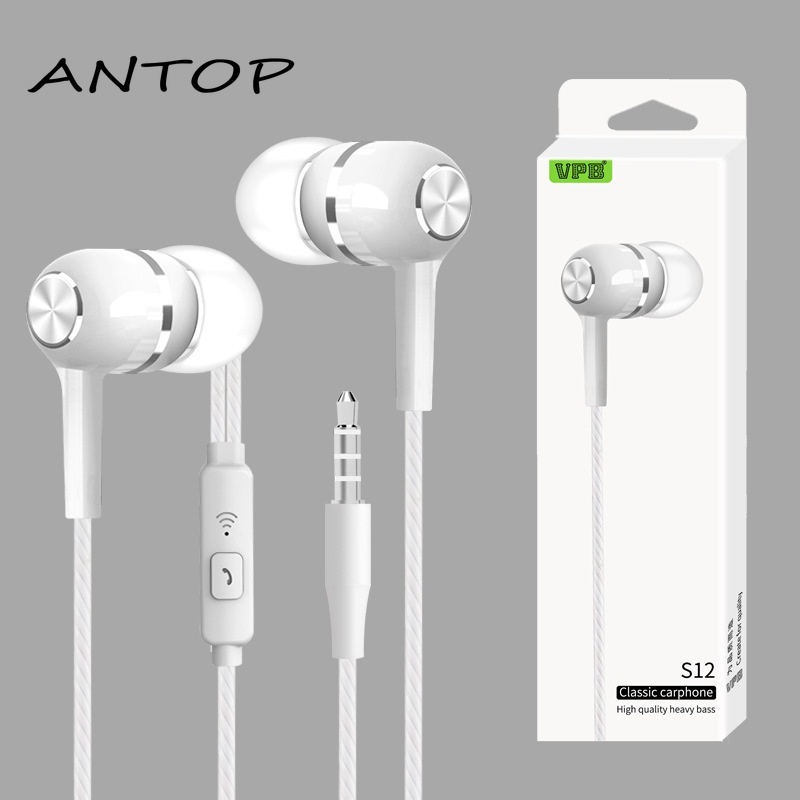 Macaron Color Wire Control Headphone Headphone Peredam Kebisingan Dengan Mikrofon 3.5MM ANTOP