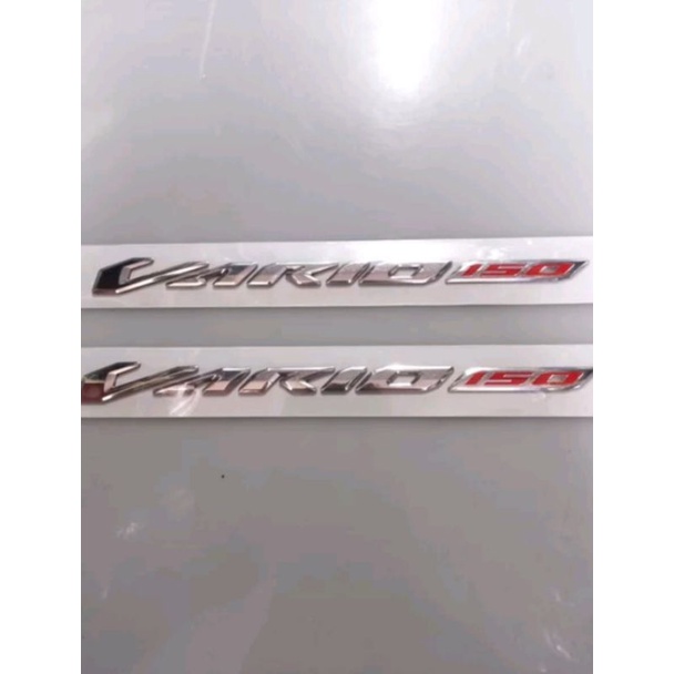 Stiker emblem vario 150 chroom merah  original lp