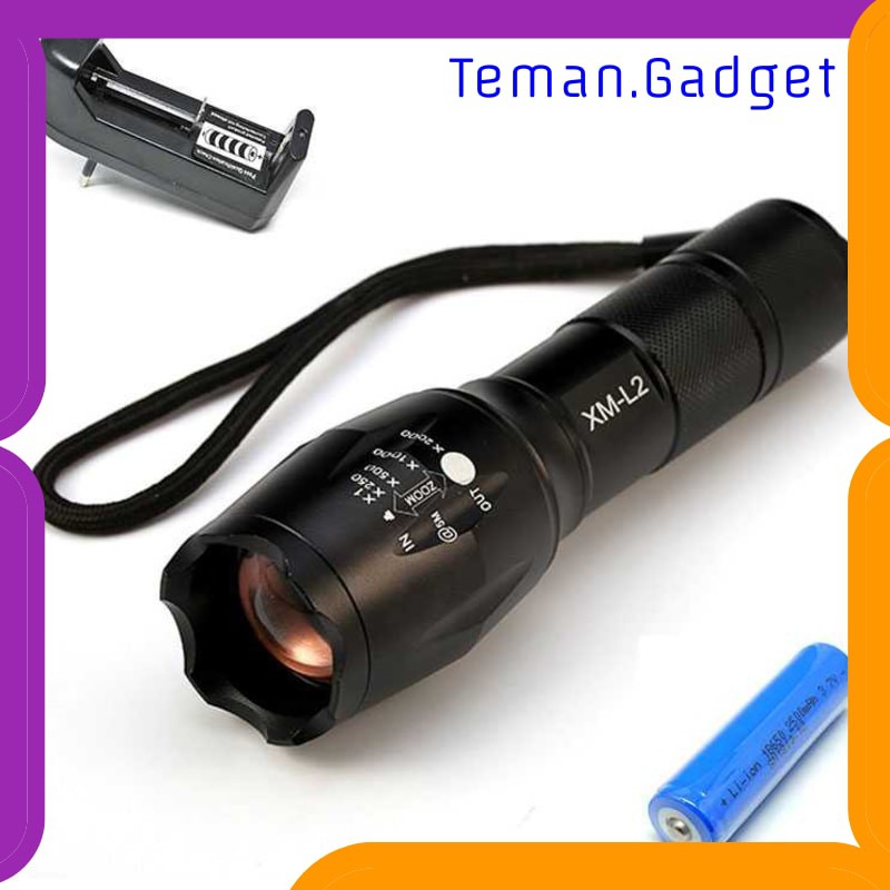 TG-IE176 TaffLED Paket Flashlight Cree XM-L2 + Baterai 18650 + Charger - E17