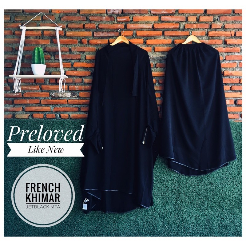 French Khimar Jetblack MTA by zidni.id (Preloved)